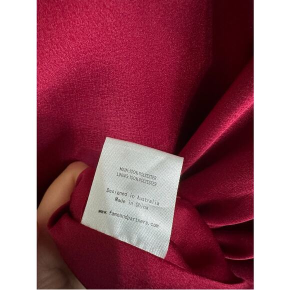 Fame and Partners draped satin wine red midi dress size 6 - Picture 5 of 6
